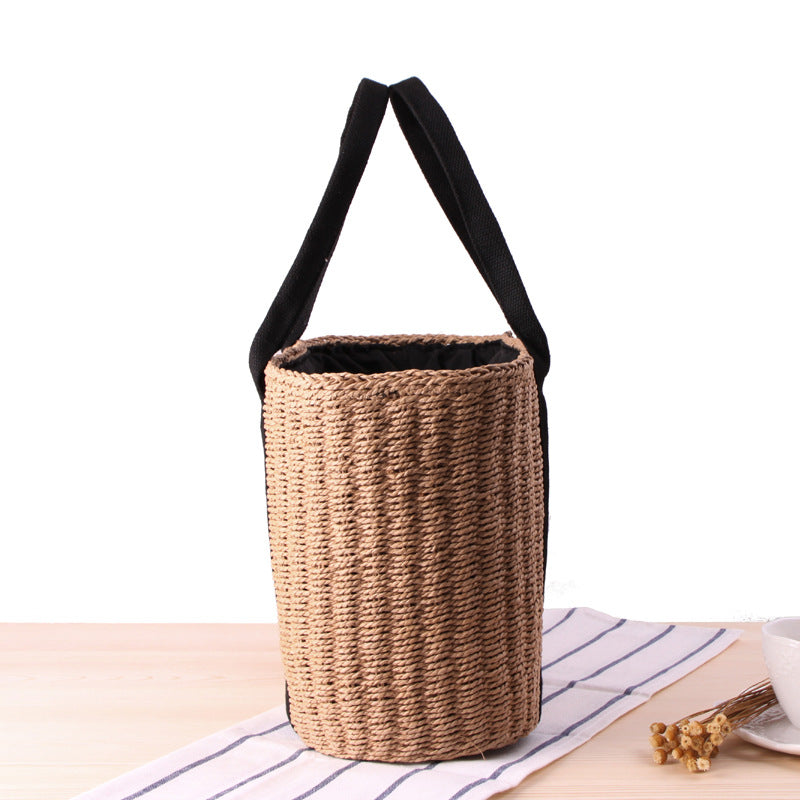 Handmade crochet straw knit woven summer bag for women from the summer collection