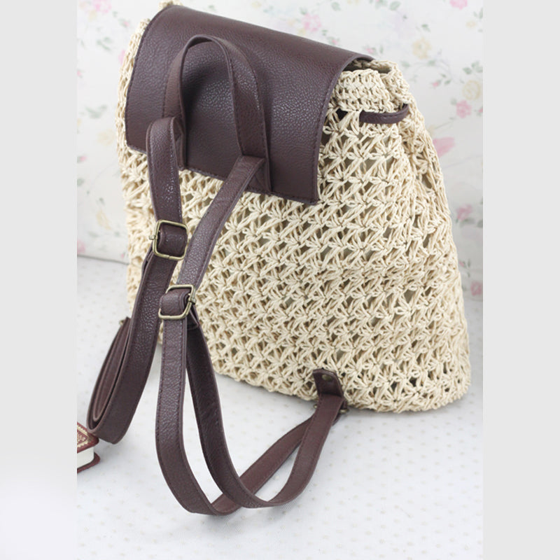 Handmade crochet straw knit woven summer bag for women from the summer collection