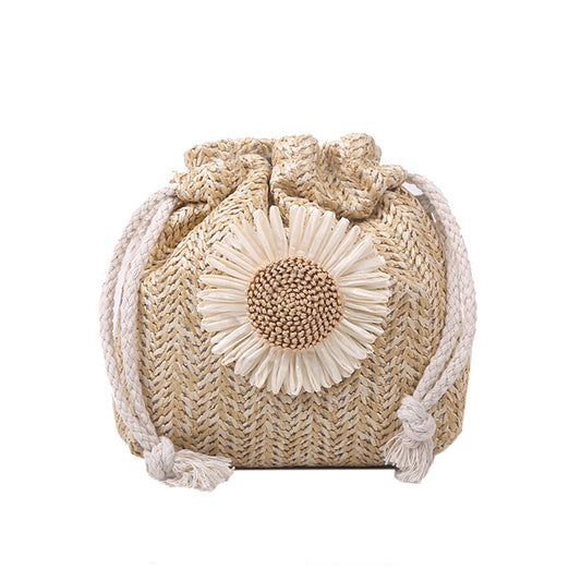 Handmade crochet straw knit woven summer bag for women from the summer collection