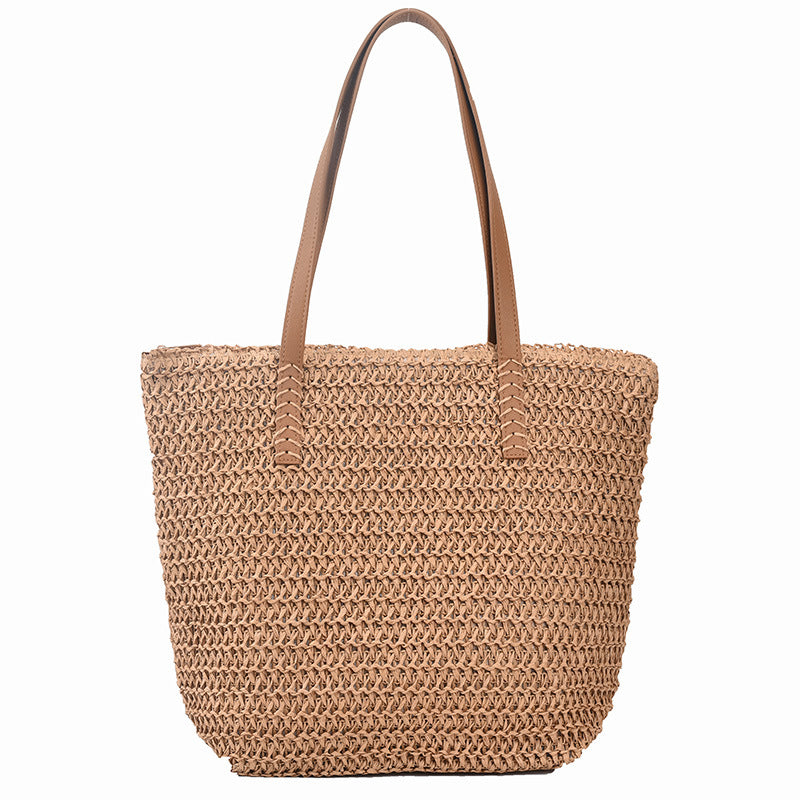 Handmade crochet straw knit woven summer bag for women from the summer collection