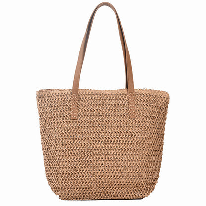 Handmade crochet straw knit woven summer bag for women from the summer collection