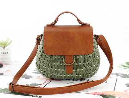 Handmade crochet straw knit woven summer bag for women from the summer collection