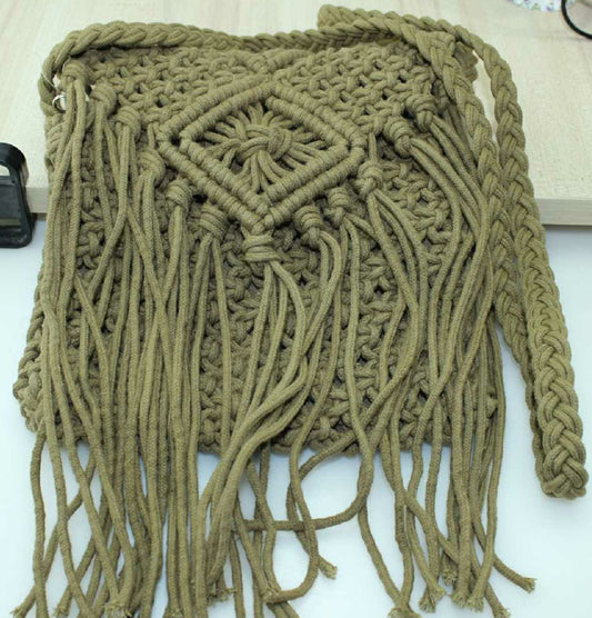 Handmade crochet straw knit woven summer bag for women from the summer collection