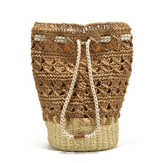 Handmade crochet straw knit woven summer bag for women from the summer collection