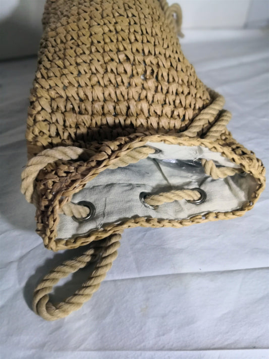 Handmade crochet straw knit woven summer bag for women from the summer collection
