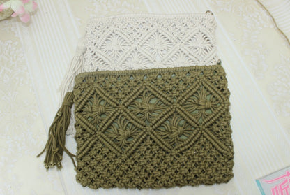 Handmade crochet straw knit woven summer bag for women from the summer collection