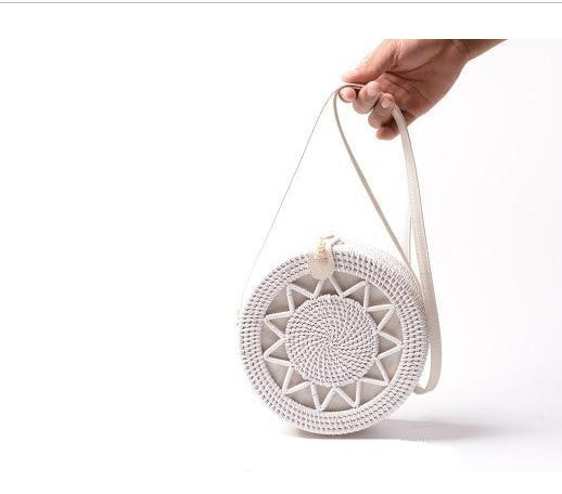 Handmade crochet straw knit woven summer bag for women from the summer collection