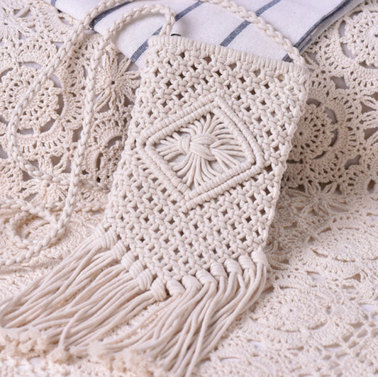 Handmade crochet straw knit woven summer bag for women from the summer collection