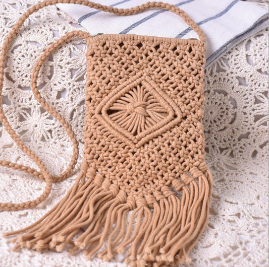 Handmade crochet straw knit woven summer bag for women from the summer collection