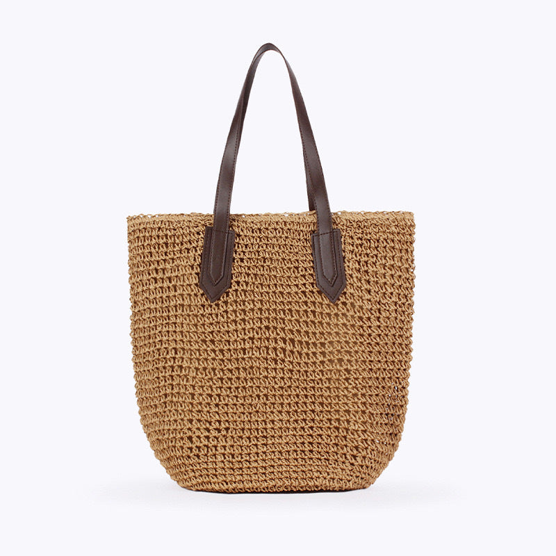 Handmade crochet straw knit woven summer bag for women from the summer collection