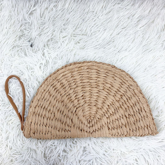 Handmade crochet straw knit woven summer bag for women from the summer collection