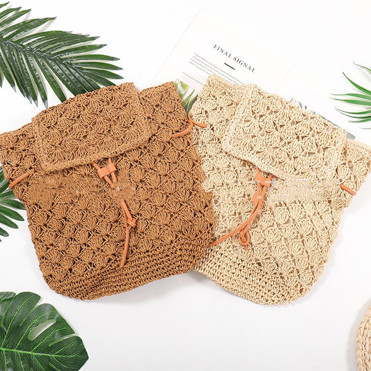 Handmade crochet straw knit woven summer bag for women from the summer collection