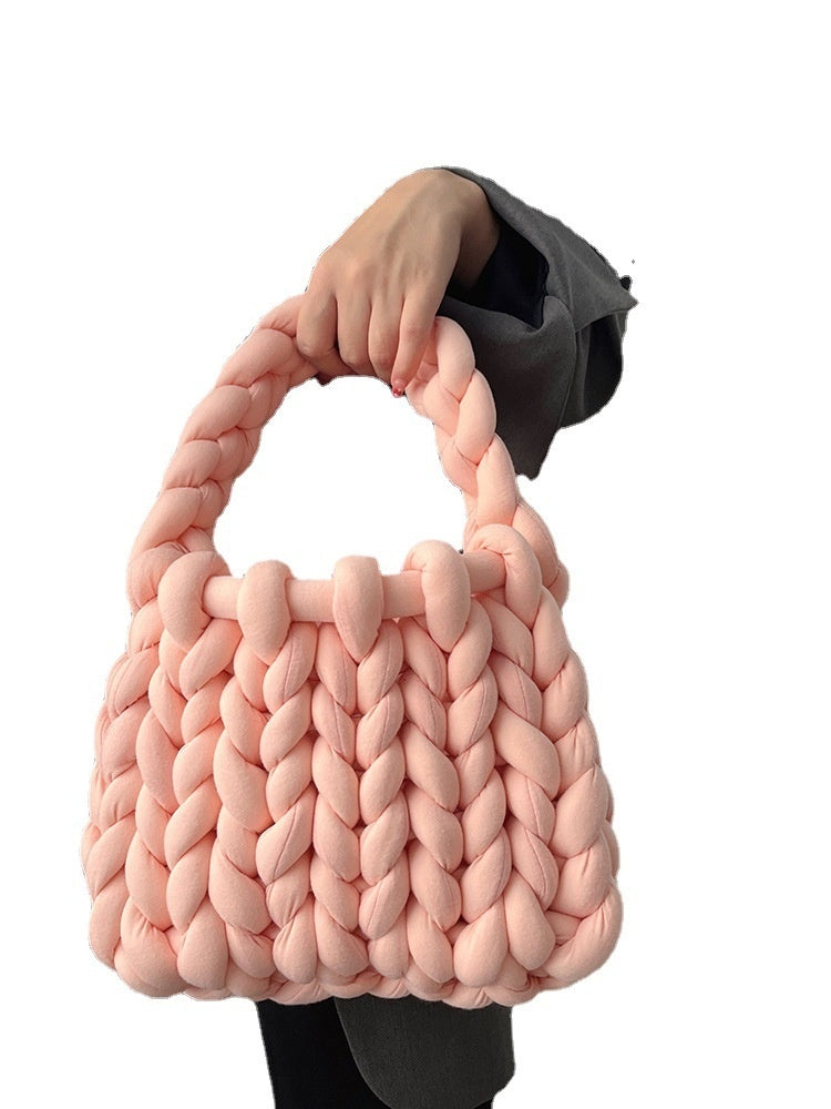 Handmade crochet straw knit woven summer bag for women from the summer collection