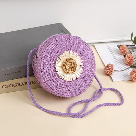 Handmade crochet straw knit woven summer bag for women from the summer collection