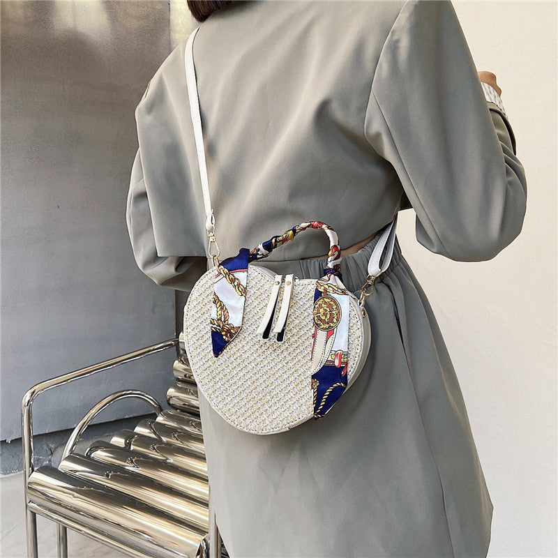 Handmade crochet straw knit woven summer bag for women from the summer collection