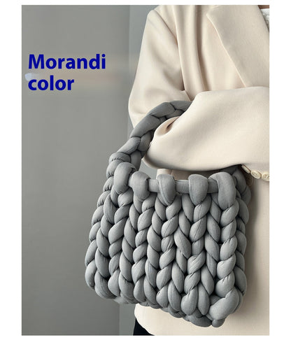 Handmade crochet straw knit woven summer bag for women from the summer collection