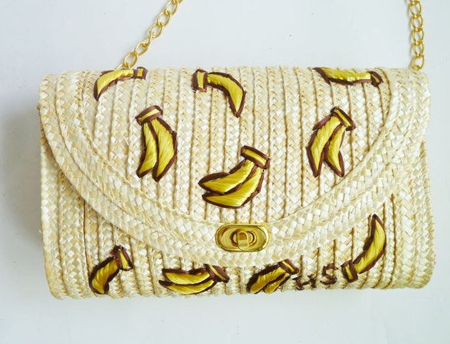 Handmade crochet straw knit woven summer bag for women from the summer collection