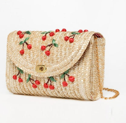 Handmade crochet straw knit woven summer bag for women from the summer collection