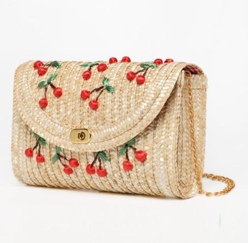 Handmade crochet straw knit woven summer bag for women from the summer collection