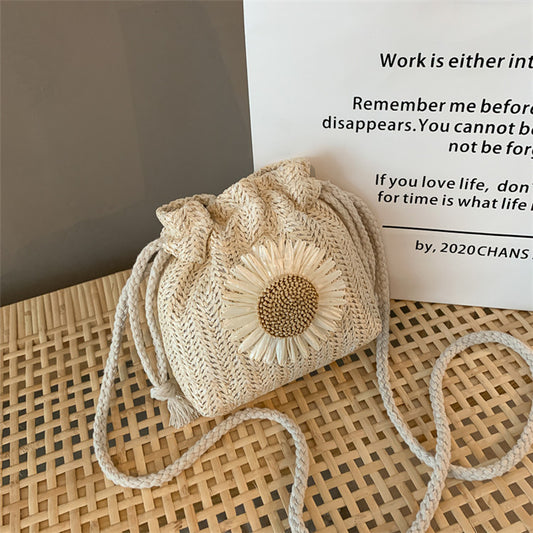 Handmade crochet straw knit woven summer bag for women from the summer collection