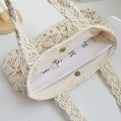 Handmade crochet straw knit woven summer bag for women from the summer collection