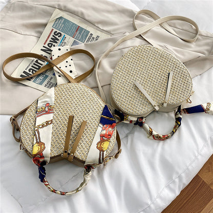 Handmade crochet straw knit woven summer bag for women from the summer collection