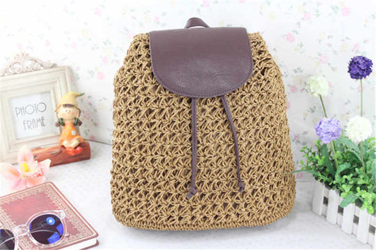 Handmade crochet straw knit woven summer bag for women from the summer collection