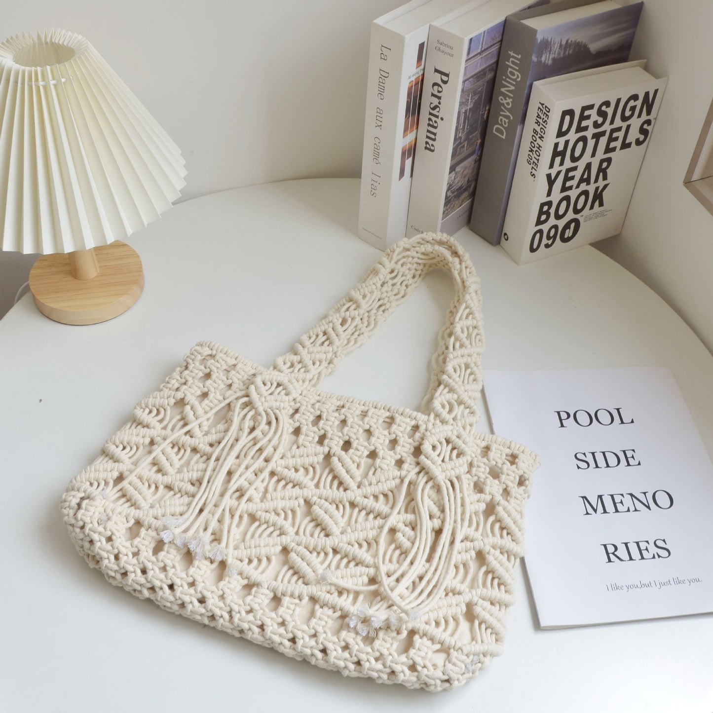 Handmade crochet straw knit woven summer bag for women from the summer collection