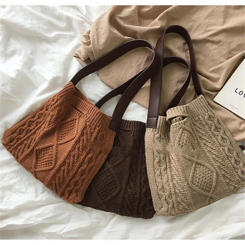 Handmade crochet straw knit woven summer bag for women from the summer collection