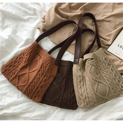 Handmade crochet straw knit woven summer bag for women from the summer collection