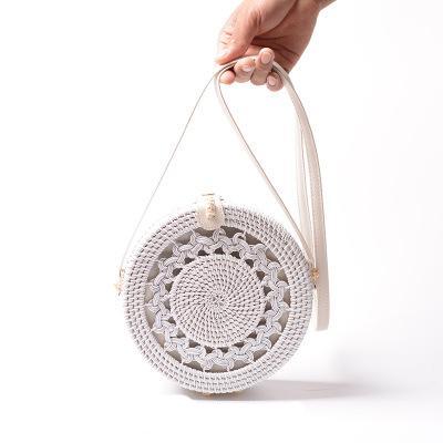 Handmade crochet straw knit woven summer bag for women from the summer collection