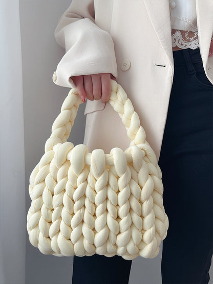 Handmade crochet straw knit woven summer bag for women from the summer collection