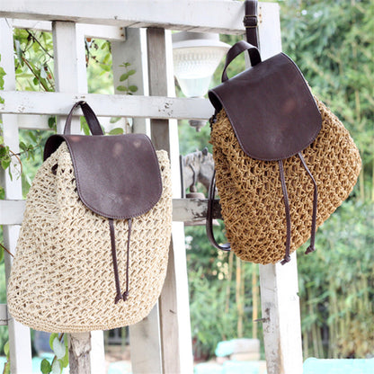 Handmade crochet straw knit woven summer bag for women from the summer collection