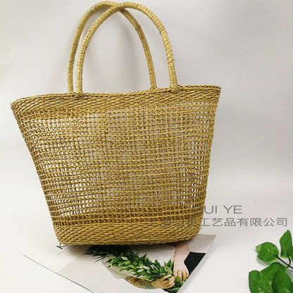 Handmade crochet straw knit woven summer bag for women from the summer collection