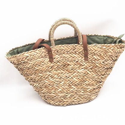 Handmade crochet straw knit woven summer bag for women from the summer collection