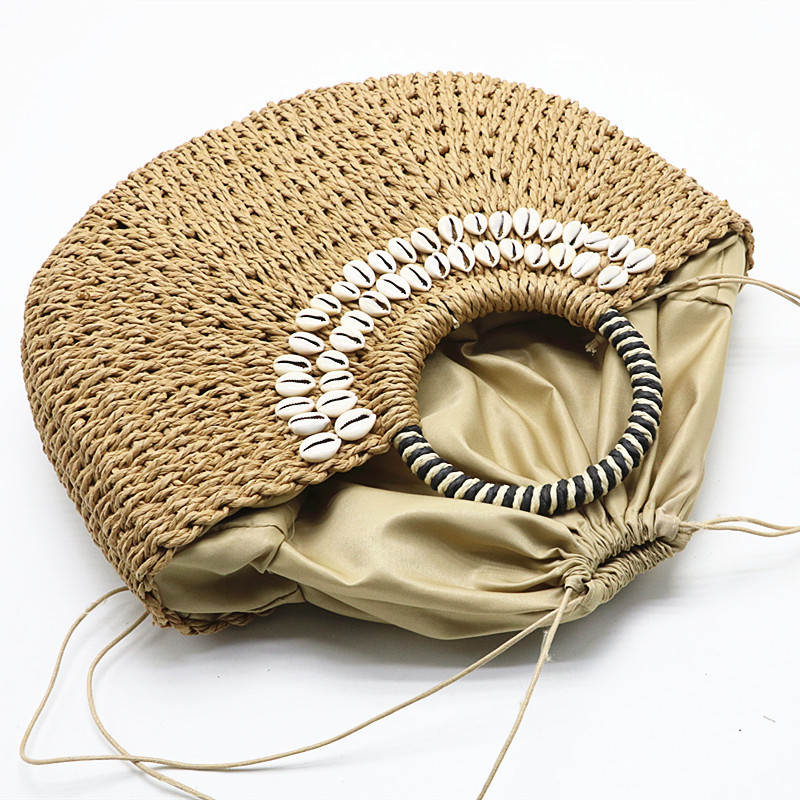 Handmade crochet straw knit woven summer bag for women from the summer collection