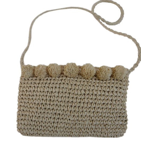 Handmade crochet straw knit woven summer bag for women from the summer collection