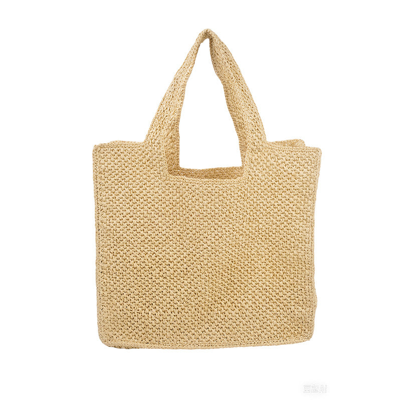 Handmade crochet straw knit woven summer bag for women from the summer collection