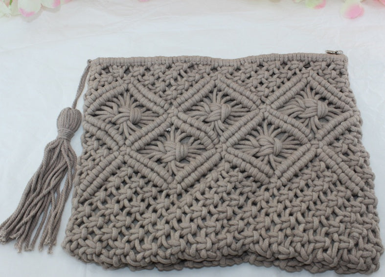 Handmade crochet straw knit woven summer bag for women from the summer collection