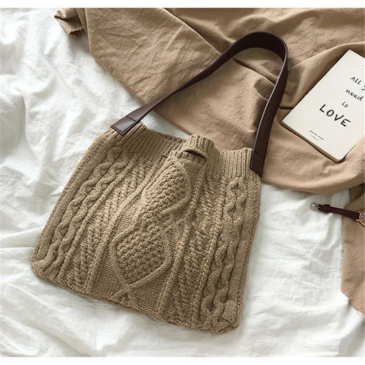 Handmade crochet straw knit woven summer bag for women from the summer collection