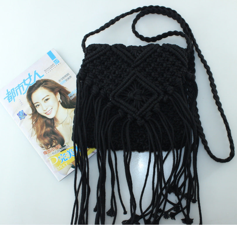 Handmade crochet straw knit woven summer bag for women from the summer collection