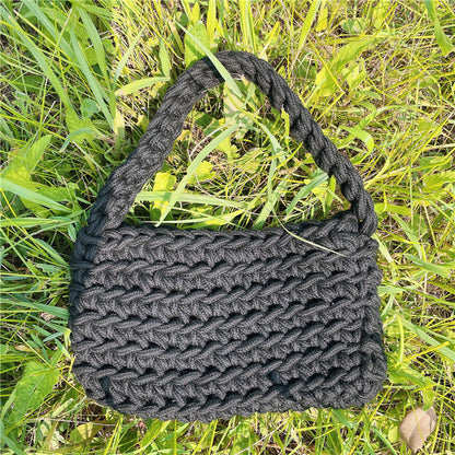 Handmade crochet straw knit woven summer bag for women from the summer collection