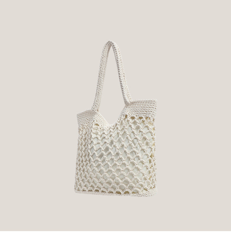 Handmade crochet straw knit woven summer bag for women from the summer collection