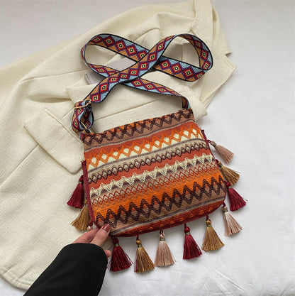 Handmade crochet straw knit woven summer bag for women from the summer collection