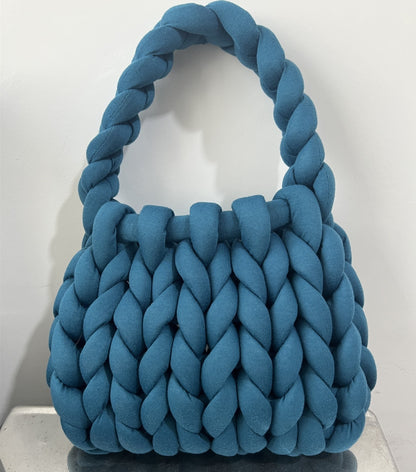 Handmade crochet straw knit woven summer bag for women from the summer collection