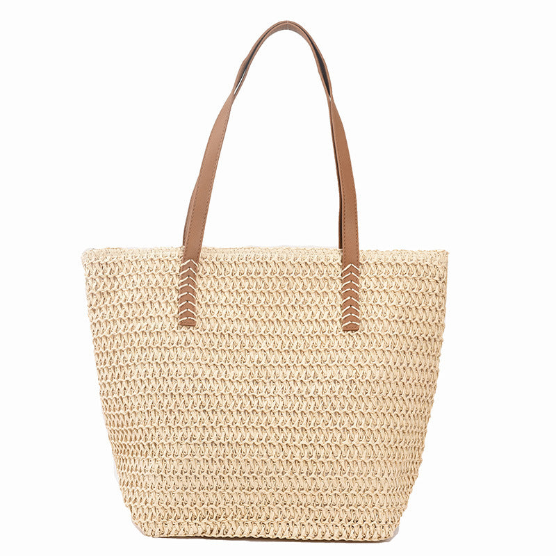 Handmade crochet straw knit woven summer bag for women from the summer collection