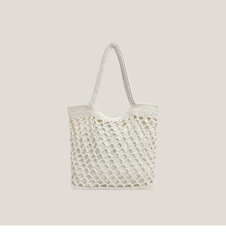 Handmade crochet straw knit woven summer bag for women from the summer collection