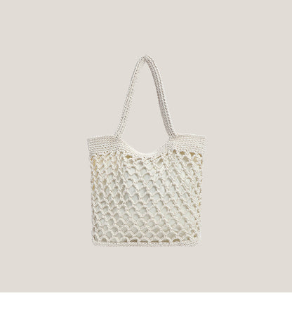 Handmade crochet straw knit woven summer bag for women from the summer collection