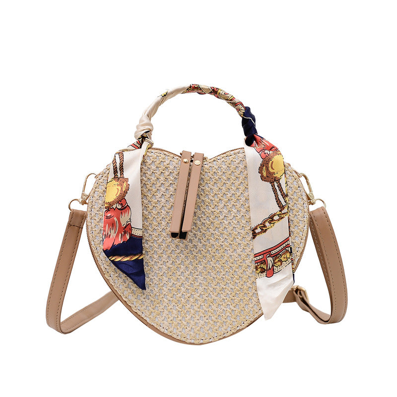 Handmade crochet straw knit woven summer bag for women from the summer collection