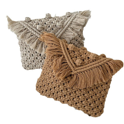 Handmade crochet straw knit woven summer bag for women from the summer collection